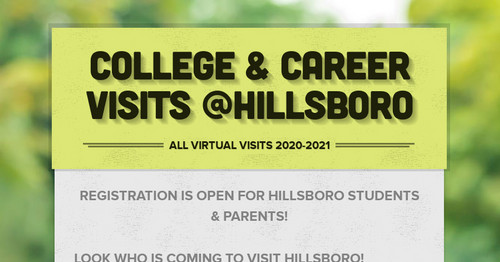 College & Career Visits @Hillsboro