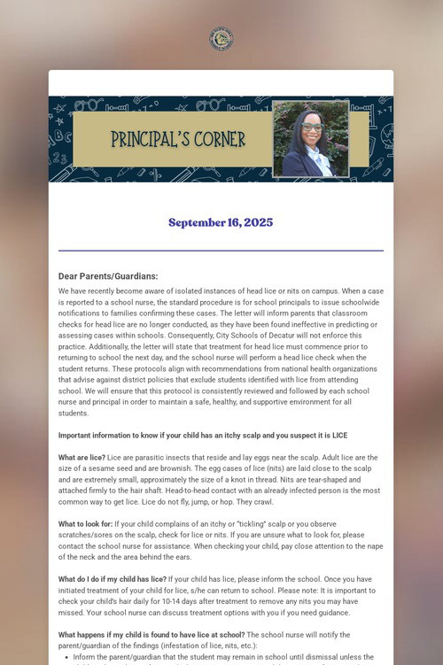 A Message From Principal Glenn