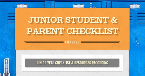 JUNIOR STUDENT & PARENT CHECKLIST