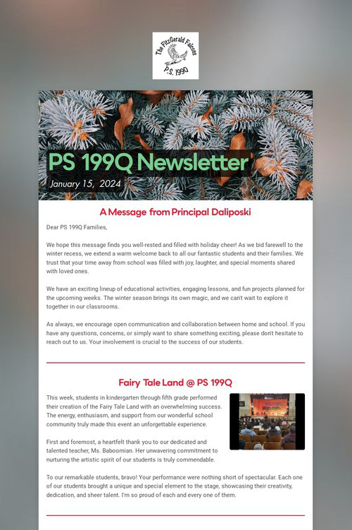 PS 199Q Newsletter