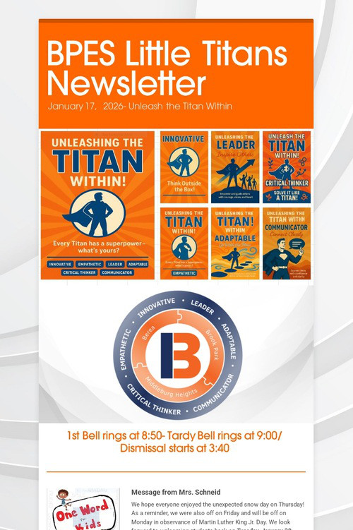 BPES Little Titans Newsletter
