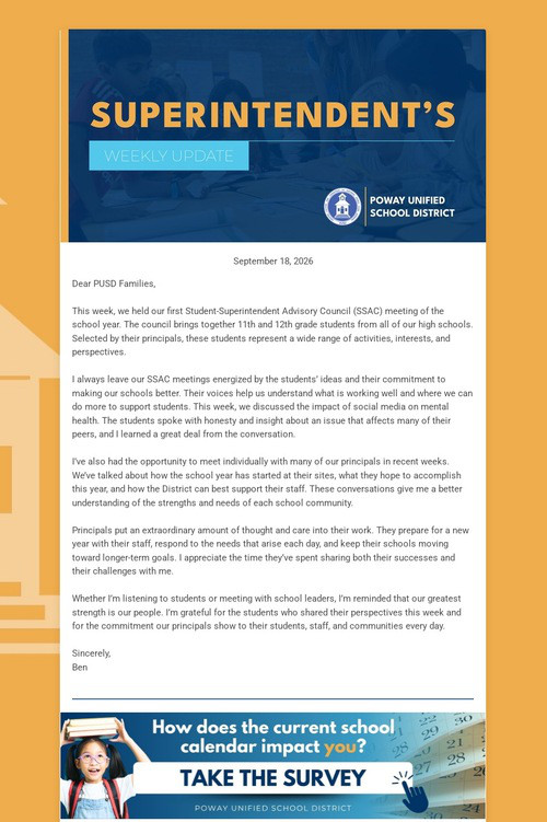 Superintendent's Weekly Update