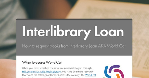 Interlibrary Loan
