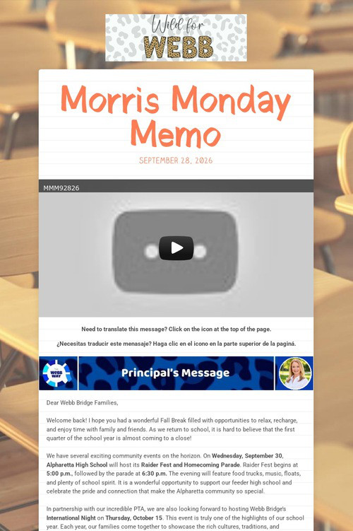 Morris Monday Memo