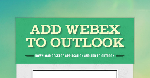 Add Webex to Outlook