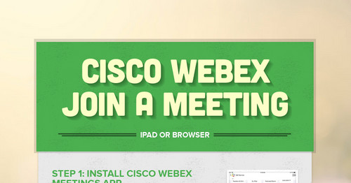 Cisco Webex  Join a Meeting