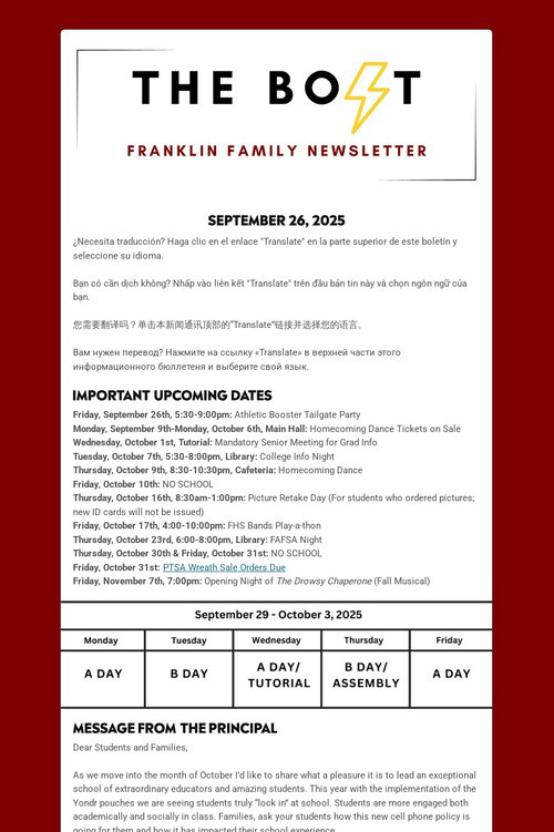 Weekly Family Newsletter
