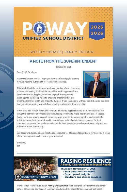 Superintendent's Weekly Update