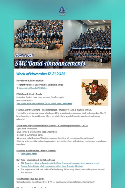 SME Band Announcements
