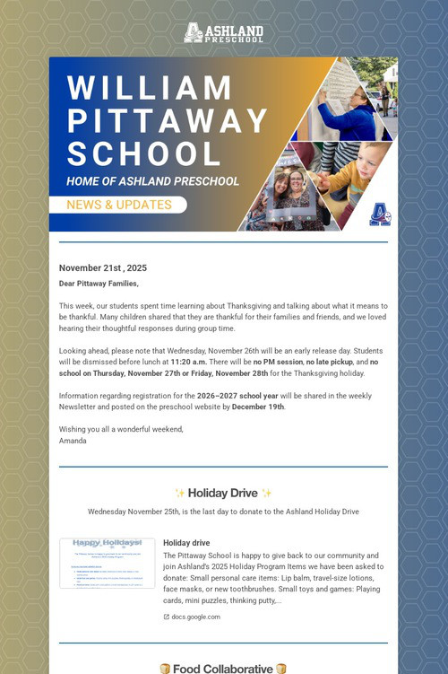 Ashland Preschool Update
