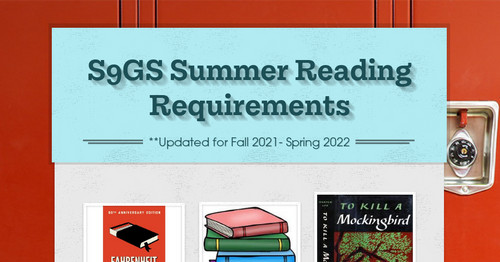 S9GS Summer Reading Requirements