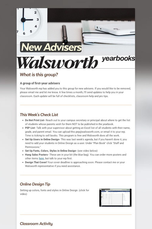 New Advisers