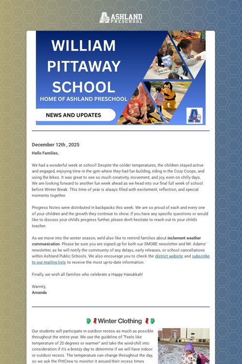 Ashland Preschool Update