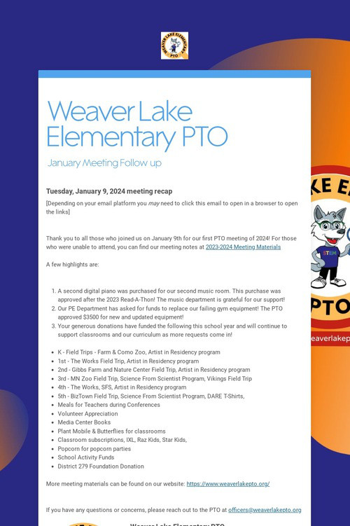Weaver Lake Elementary PTO