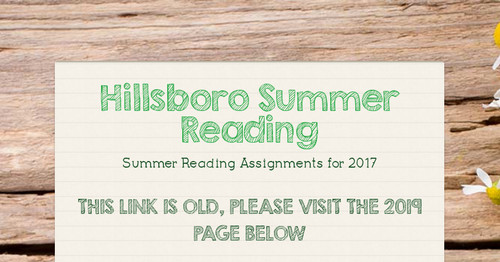 Hillsboro Summer Reading
