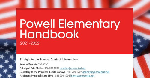 Powell Elementary Handbook