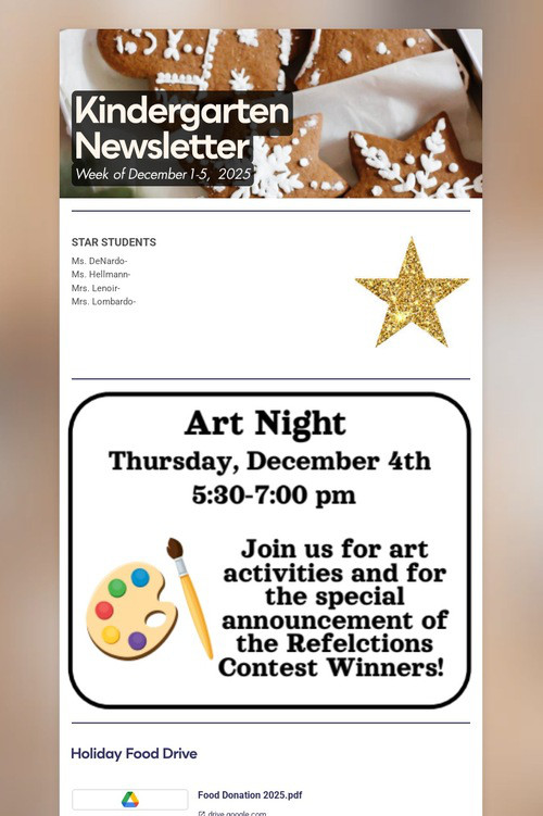Kindergarten Newsletter