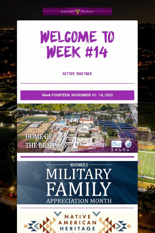 Welcome To Week #14