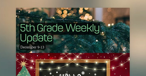5th Grade Weekly Update