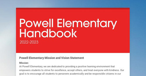 Powell Elementary Handbook