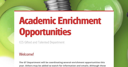 Academic Enrichment Opportunities