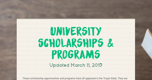 University Scholarships & Programs