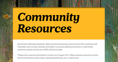 Community Resources