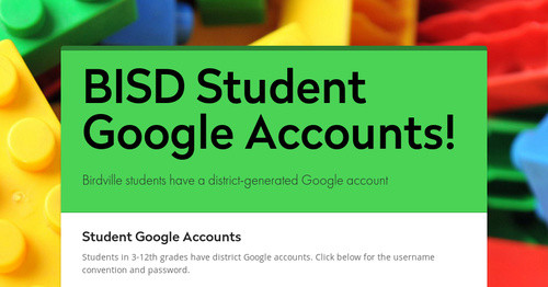 BISD Student Google Accounts!