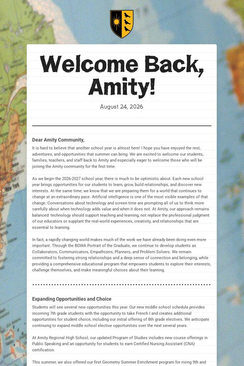 Welcome Back, Amity!
