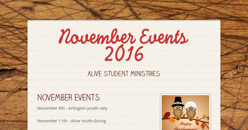 November Events 2016