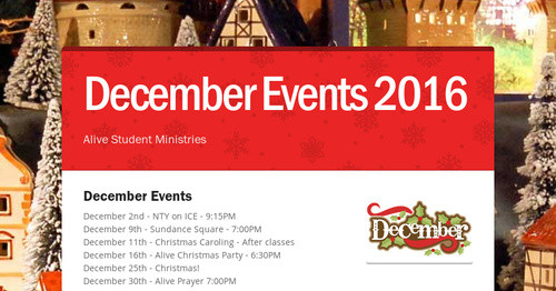 December Events 2016