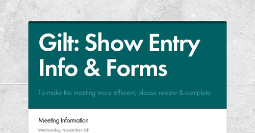 Gilt: Show Entry Info & Forms