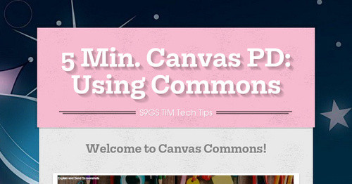 5 Min. Canvas PD: Using Commons