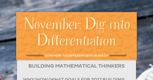 November: Dig into Differentiation