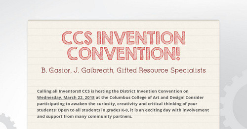 CCS INVENTION CONVENTION!
