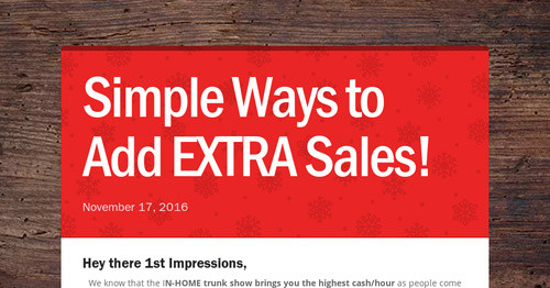 Simple Ways to Add EXTRA Sales!