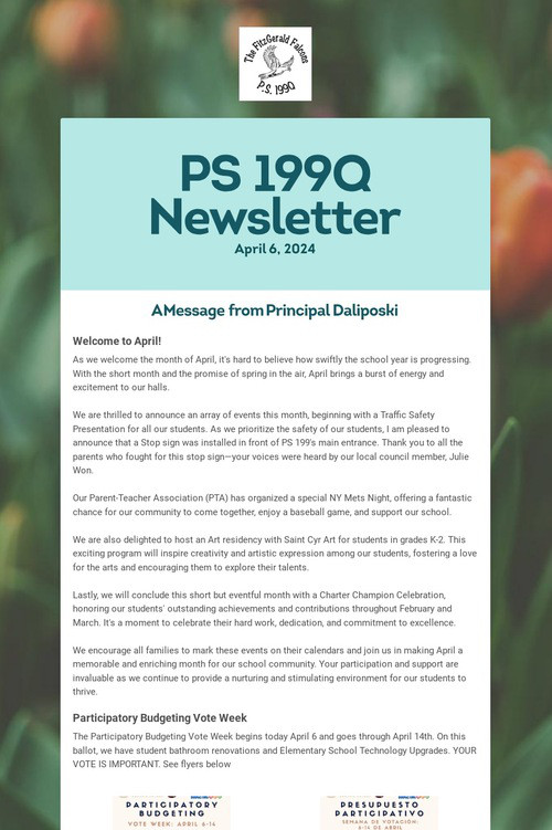 PS 199Q Newsletter