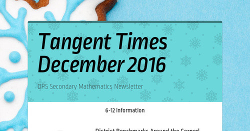 Tangent Times December 2016
