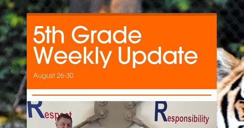5th Grade Weekly Update