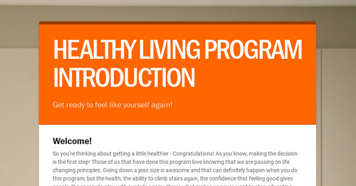 HEALTHY LIVING PROGRAM INTRODUCTION