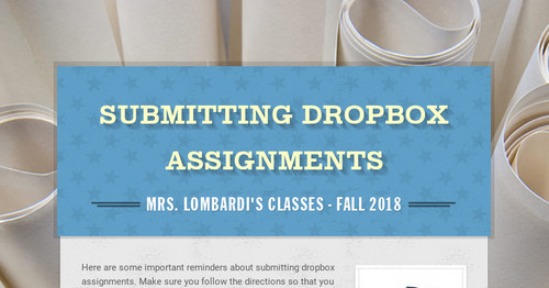 Submitting Dropbox Assignments