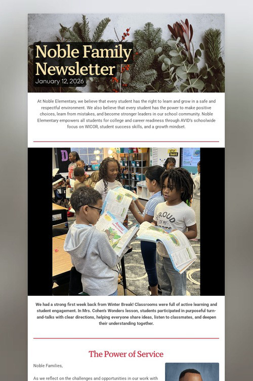 Noble Family Newsletter