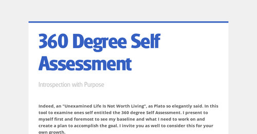 360 Degree Self Assessment