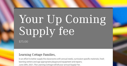 Your Up Coming Supply fee