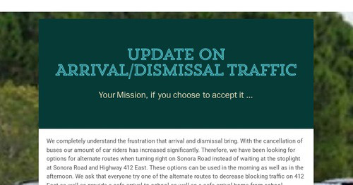 Update on Arrival/Dismissal Traffic