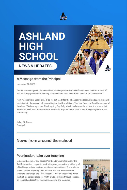 Ashland High School Weekly Update