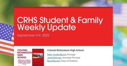 CRHS Student & Family Weekly Update