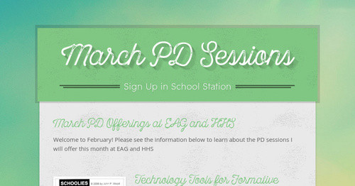 March PD Sessions