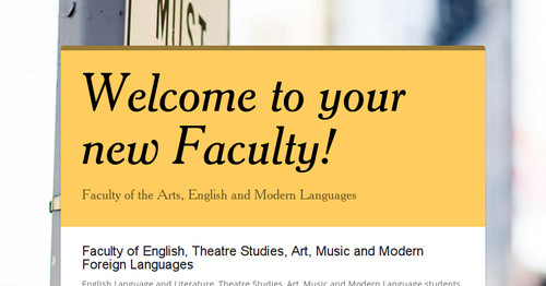 Welcome to your new Faculty!