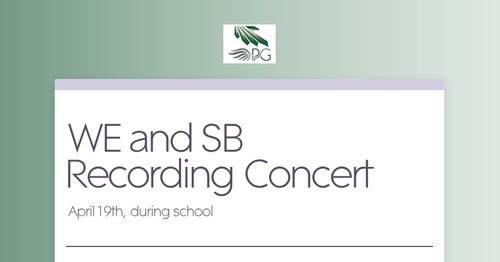 WE and SB Recording Concert